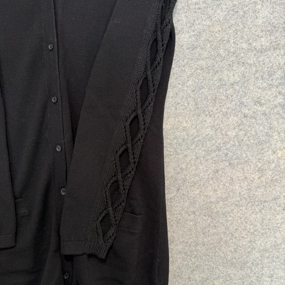 Anne Fontaine Rachel Long Cardigan Sweater Womens Small (36) Wool Blend Black - Picture 6 of 12